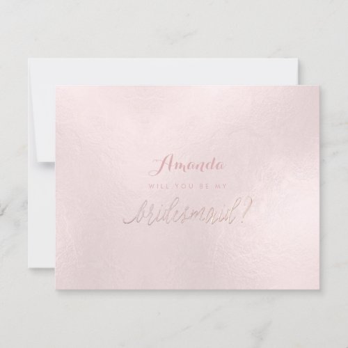 PixDezines Iridescent Blush Will You  Bridesmaid Invitation