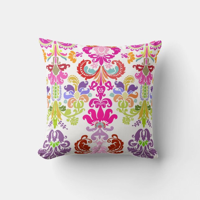 PixDezines isabella damask/diy background Throw Pillow (Front)