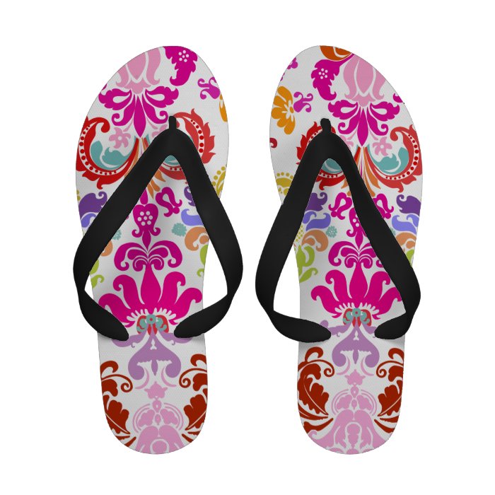 PixDezines isabella damask/multicolored Flip Flops