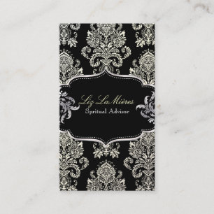 PixDezines Ivory Victorian Damask/DIY color Business Card
