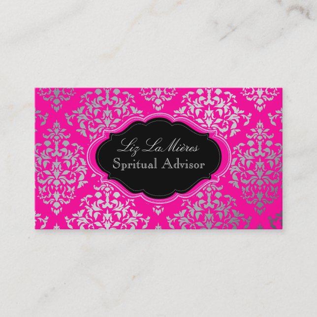 PixDezines Josephine Damask/DIY background Business Card (Front)