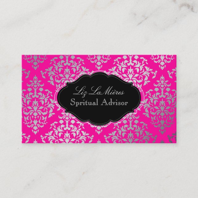 PixDezines Josephine Damask/DIY background Business Card (Front)