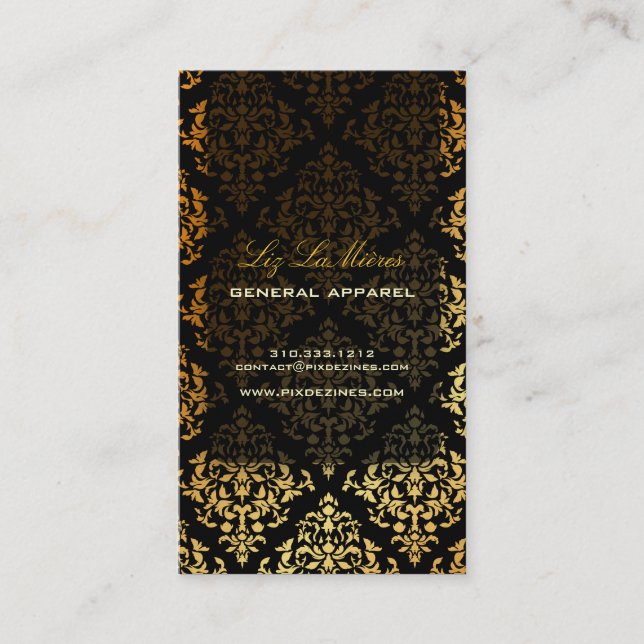 PixDezines Josephine Damask/DIY background color Business Card (Front)