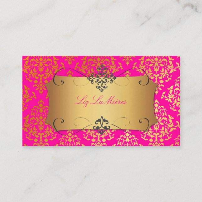 PixDezines Josephine Damask/DIY Background color Business Card (Front)