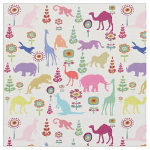 PixDezines jungle/DIY image size/text+background Fabric