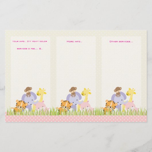 PixDezines Jungle of Fun Day Care Tri-Fold leaflet (Back)