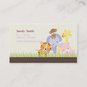 PixDezines Jungle of Fun Daycare Business Card