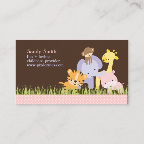 PixDezines Jungle of Fun Daycare Business Card Template
