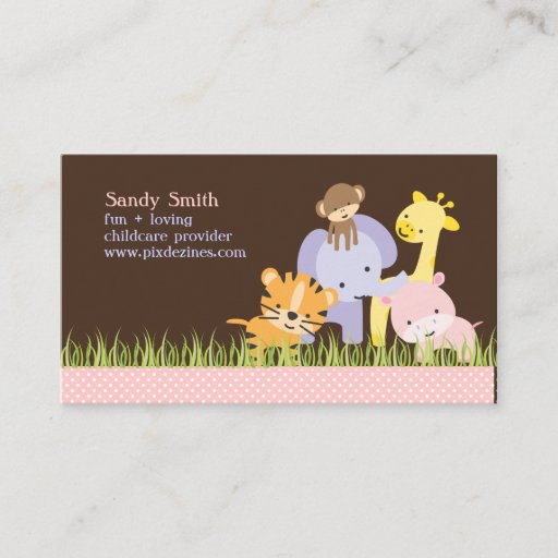 Customizable PixDezines Jungle of Fun Daycare Business Card Template
