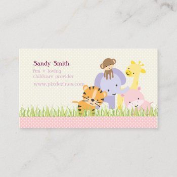 Pixdezines Jungle Of Fun Daycare Business Card by Create_Business_Card at Zazzle