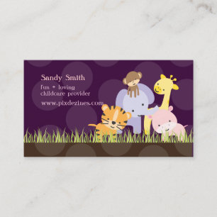 PixDezines Jungle of Fun Daycare, DIY colors Business Card