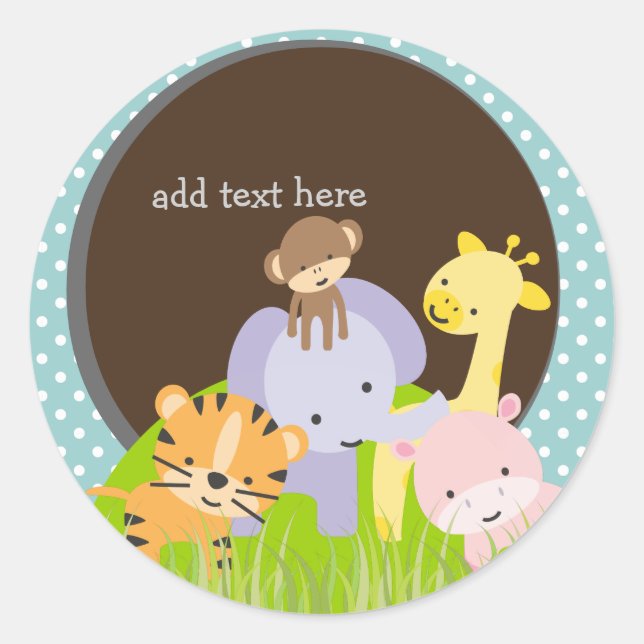 PixDezines Jungle Theme/DIY background color Classic Round Sticker (Front)