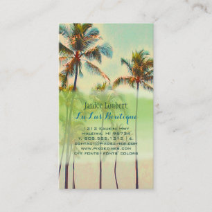 PixDezines kailua bay/vintage hawaiian beach Business Card