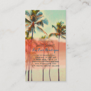PixDezines kailua bay/vintage hawaiian beach Business Card