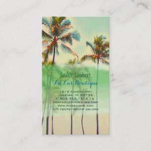 PixDezines kailua bay/vintage hawaiian beach Business Card