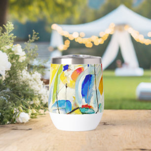 PixDezines Kandinsky 1913 Sea Battle Improv 31 Thermal Wine Tumbler