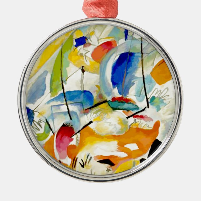PixDezines Kandinsky 1913 Sea Battle Metal Ornament (Front)