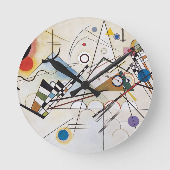 PixDezines Kandinsky 1923 Composition VIII Round Clock (Front)
