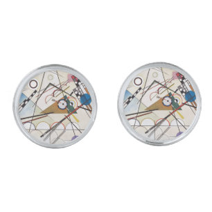 PixDezines Kandinsky 1923 Composition VIII Silver Cufflinks