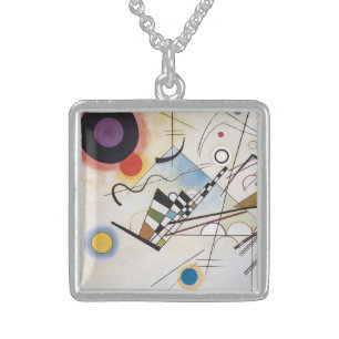 PixDezines Kandinsky 1923 Composition VIII Sterling Silver Necklace