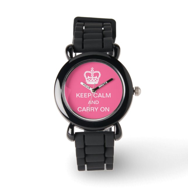 PixDezines keep calm/diy text+background color Watch (Front)