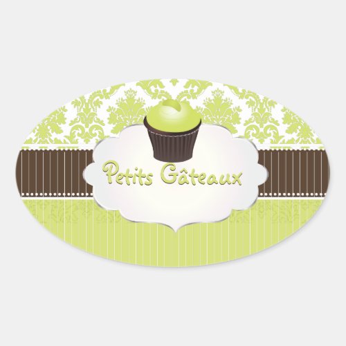 PixDezines key lime cupcakedamaskDIY color Oval Sticker
