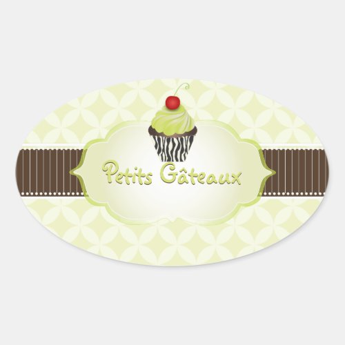 PixDezines key lime cupcakelatticeDIY color Oval Sticker