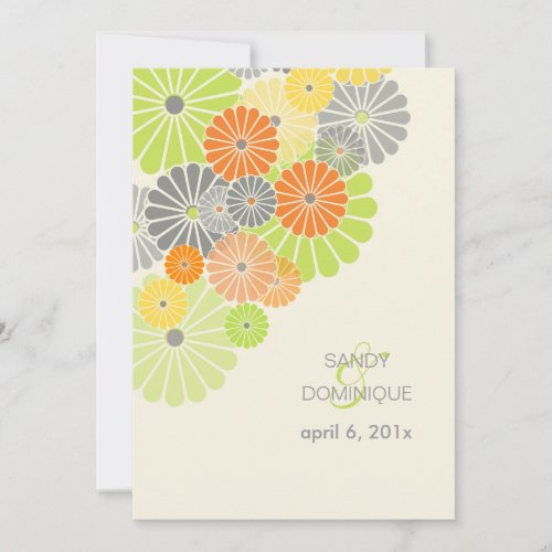 PixDezines Kiku chrysanthemum citrus color Invitation