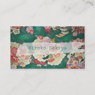 PixDezines kimono/faux chirimen/orleanders Business Card