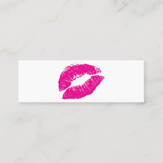 PixDezines kiss hot pink lips Mini Business Card (Front)