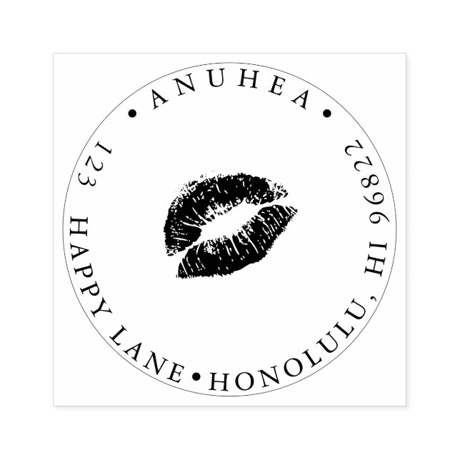 PixDezines KISS, KISS, RED INK RUBBER STAMP (Imprint)