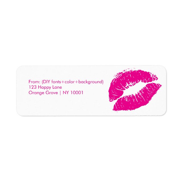 PixDezines kiss/lips/hot pink Label (Front)