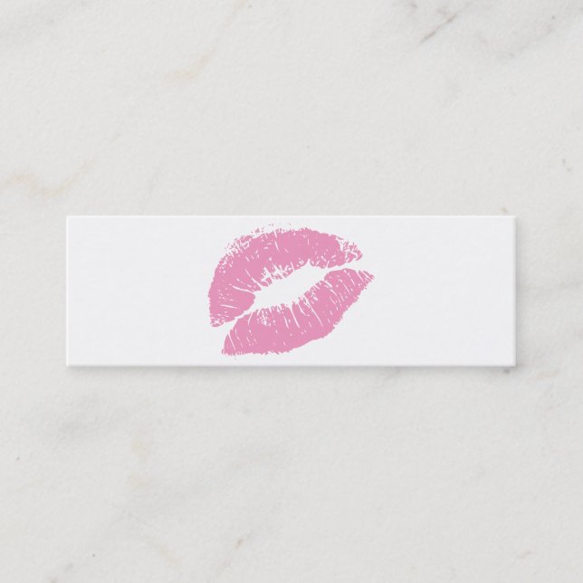 PixDezines kiss powder pink lips Mini Business Card (Front)