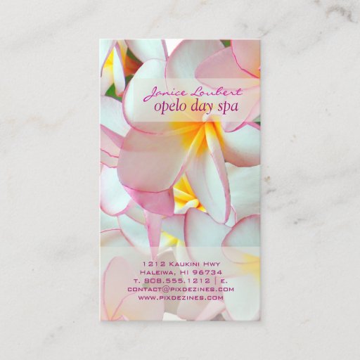 Customizable PixDezines kona pink plumeria Business Cards