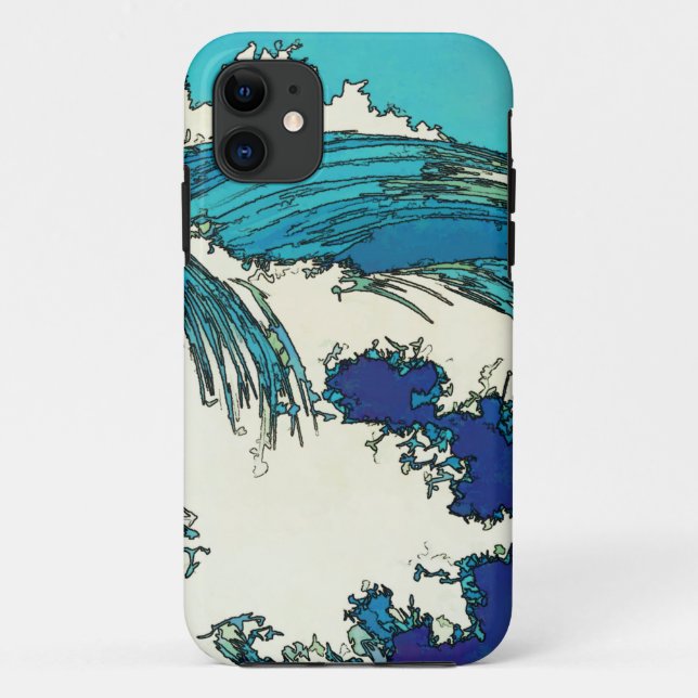 PixDezines konen uehara ocean waves, 上原 Case-Mate iPhone Case (Back)