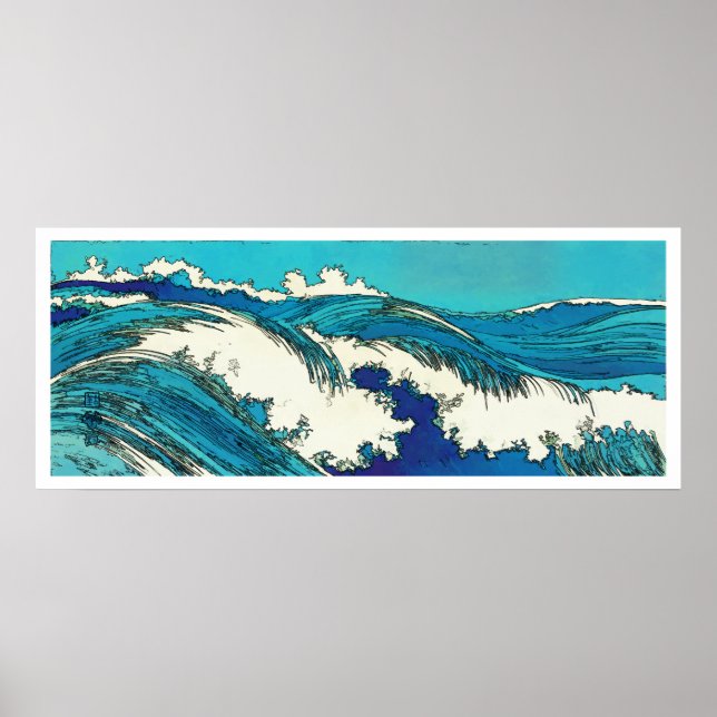 PixDezines konen uehara ocean waves, 上原 Poster (Front)