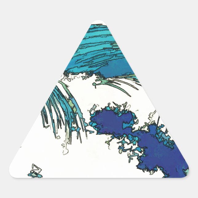 PixDezines konen uehara ocean waves, 上原 Triangle Sticker (Front)