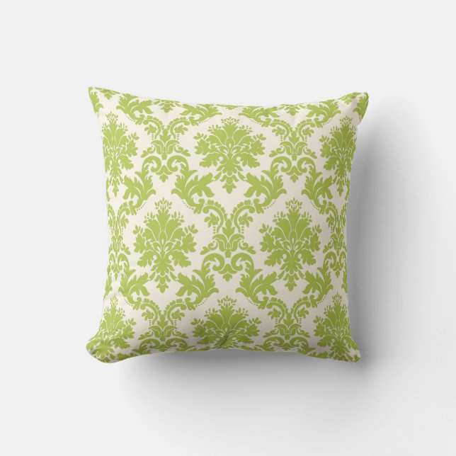 PixDezines la paloma damask/diy background Throw Pillow (Front)