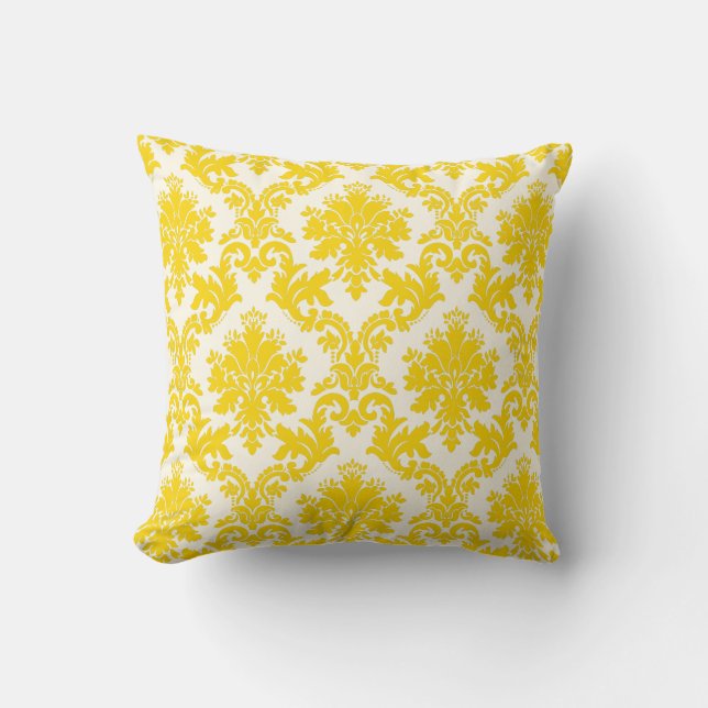 PixDezines la paloma damask/diy background Throw Pillow (Front)