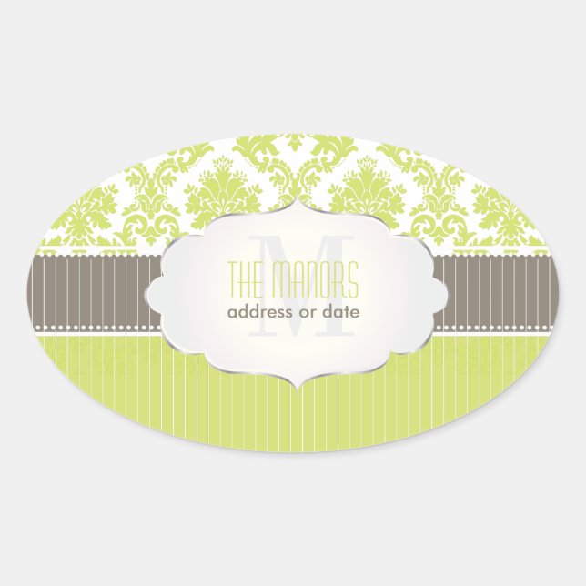 PixDezines la paloma damask/DIY color Oval Sticker (Front)