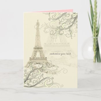 Pixdezines La Tour Eiffel/paris Card by custom_stationery at Zazzle