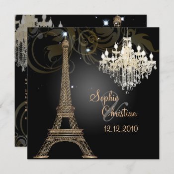 Pixdezines La Tour Eiffel/paris/crystal Chandelier Invitation by custom_stationery at Zazzle