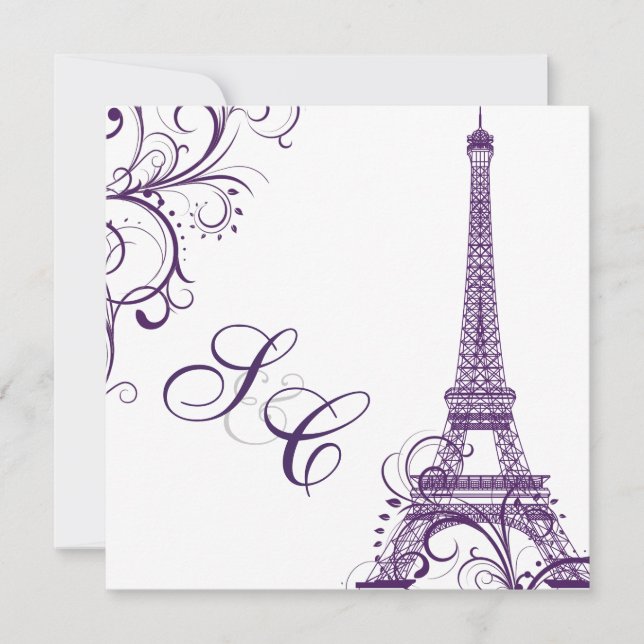 PixDezines la tour eiffel/paris Invitation (Front)
