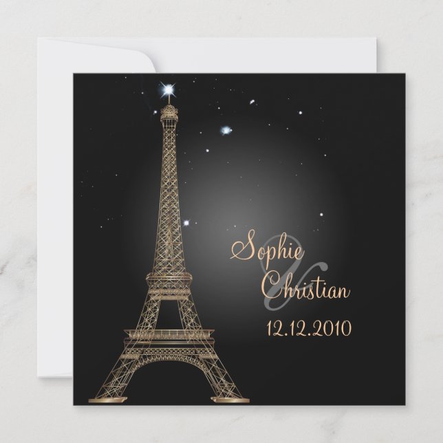 PixDezines la tour eiffel/paris Invitation (Front)