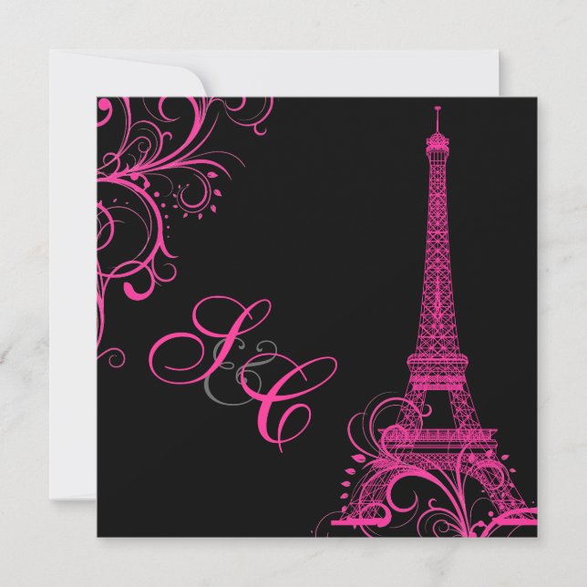 PixDezines la tour eiffel/paris Invitation (Front)