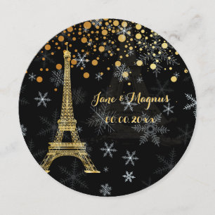 PixDezines la tour eiffel/paris/la nuit Invitation