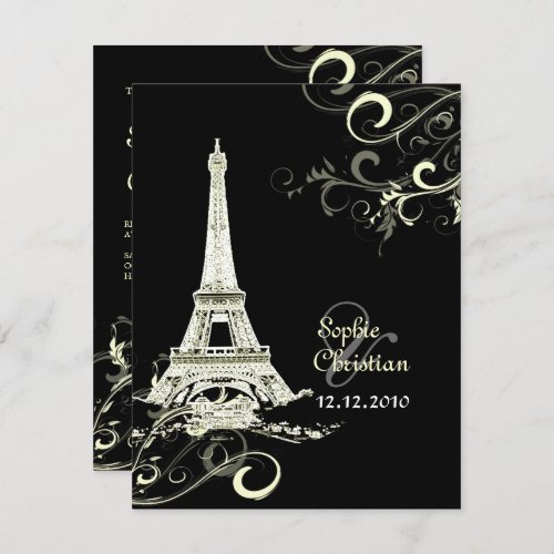 PixDezines La Tour EiffelSwirls Invitation