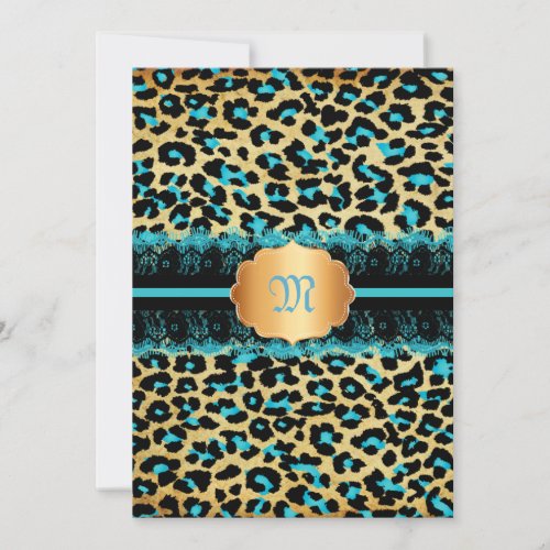 PixDezines lace+cheetah spots/teal+black Custom Invite