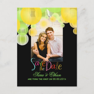 PixDezines lanterns save the date Announcement Postcard
