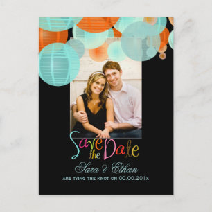 PixDezines lanterns save the date Announcement Postcard
